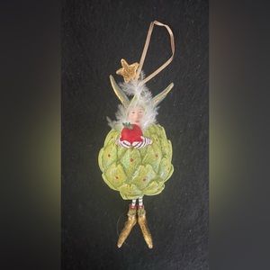 Patience Brewster Krinkles Artichoke with Cranberry Ornament